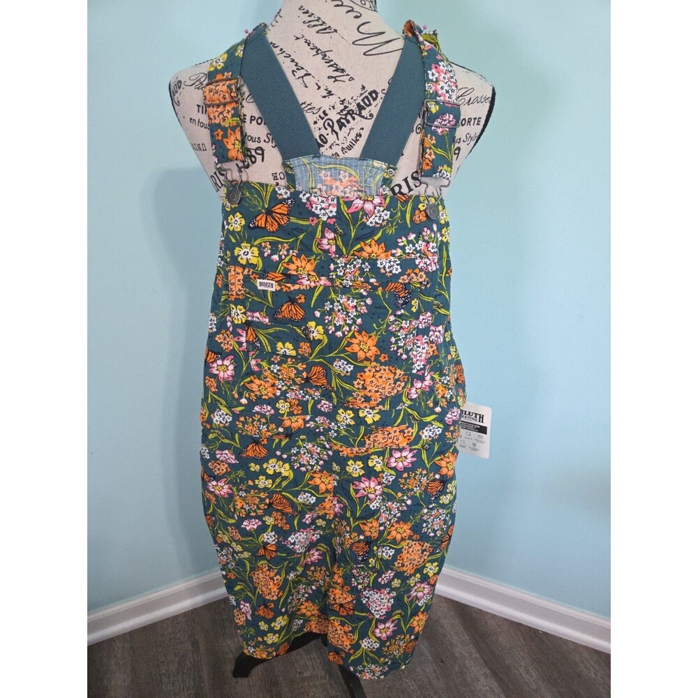 Duluth trading co Heirloom Gardening 7" Short Overalls large monarch new with ta